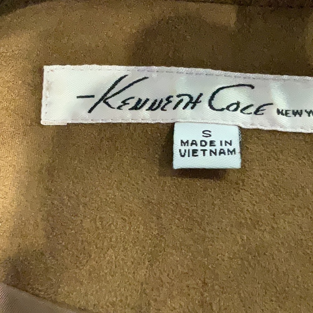 Kenneth Cole Women’s Tobacco Brown Faux Leather Suede Jacket Full Zip Size Small - Picture 6 of 8